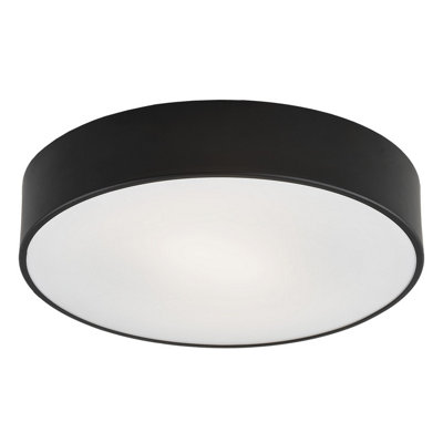 Luminosa Lighting Luminosa Darling 35Cm Flush Ceiling Light Black Structure 3900Lm 3000K from B&Q