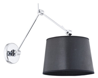 Luminosa Lighting Luminosa Zakyntos Wall Lamp With Shade BlackChrome