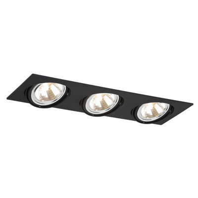 B&Q -  Luminosa Olimp G9 Triple Recessed Downlight Black Structure