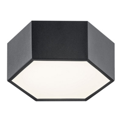 Luminosa Lighting Luminosa Arizona 15Cm Flush Ceiling Light Black Structure from B&Q