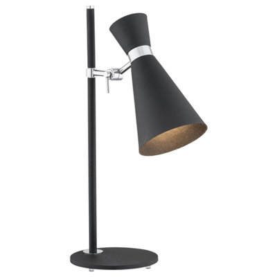 Luminosa Lighting Luminosa Lukka Desk Task Table Lamp Black StructureChrome from B&Q