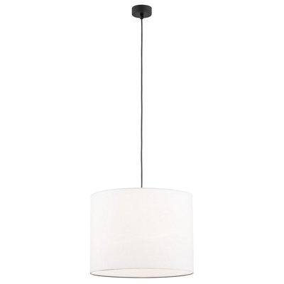 Luminosa Lighting Luminosa Hilary Cylindrical Pendant Ceiling Light WhiteBlack Structure from B&Q