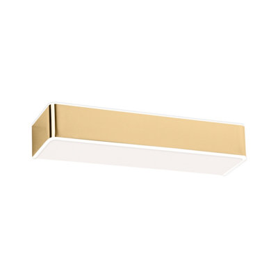 Luminosa Lighting Luminosa Rodan 40Cm Flush Wall Lamp Gold ShineWhite Finish from B&Q
