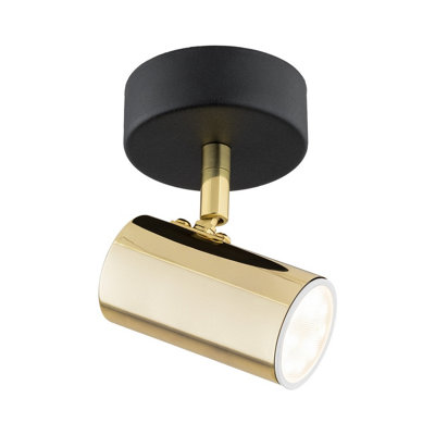 Netlighting Unisex Gold Lagos Single Spotlight Brass Steel Black Structure In - Image 3