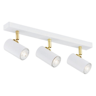Netlighting Unisex White Lagos Ceiling Light Spotlight Bar Structure Brass Elements Size 3 - Image 3