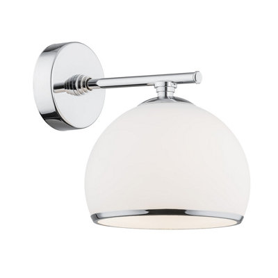 Luminosa Lighting Luminosa Marbella Dome Wall Lamp Opal MattChrome