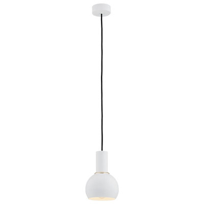 B&Q -  Luminosa Sines Dome Pendant Ceiling Light White StructureBrass Elements