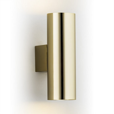 B&Q -  Luminosa Mitos Up & Down Wall Lamp Brass Steel