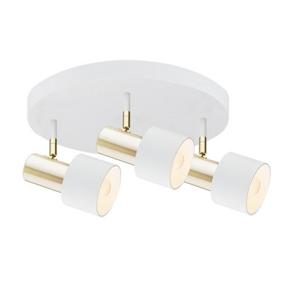 Luminosa Lighting Luminosa Doria Ceiling Spotlight Clusters White StructureBrass Elements from B&Q