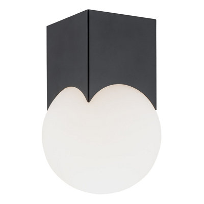 B&Q -  Luminosa Austin Surface Mounted Downlight Opal MattBlack Matt
