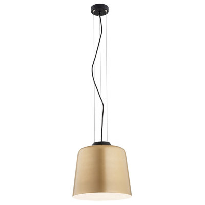 Luminosa Lighting Luminosa Berkley Dome Pendant Ceiling Light GoldWhiteEl. Black Structure from B&Q