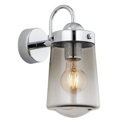 Luminosa Lighting Luminosa Pasadena Outdoor Wall Lantern SmokyChrome Ip44 from B&Q
