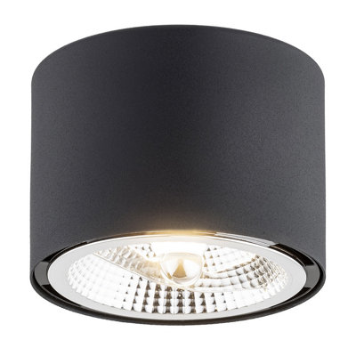 B&Q -  Luminosa Clevland Surface Mounted Downlight Black Structure