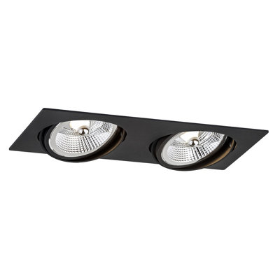 B&Q -  Luminosa Olimp Plus Gu10 Twin Recessed Downlight Black Structure