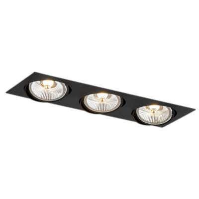 B&Q -  Luminosa Olimp Plus Gu10 Triple Recessed Downlight Black Structure
