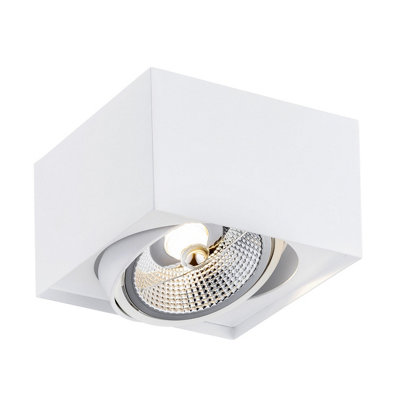 B&Q -  Luminosa Rodos Plus Gu10 Single Surface Mounted Downlight White Structure