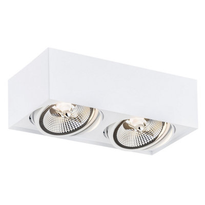 Luminosa Lighting Luminosa Rodos Plus Gu10 Twin Surface Mounted Downlight White Structure