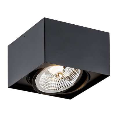 B&Q -  Luminosa Rodos Plus Gu10 Single Surface Mounted Downlight Black Structure