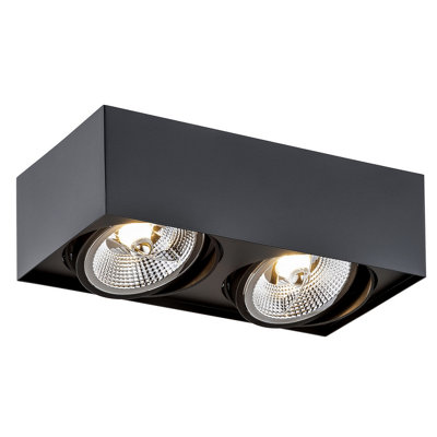 Luminosa Lighting Luminosa Rodos Plus Gu10 Twin Surface Mounted Downlight Black Structure