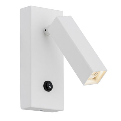 B&Q -  Luminosa Rock Reading Wall Light White Structure