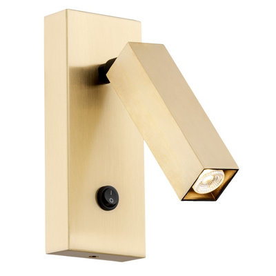 Luminosa Lighting Light Luminosa Ing Luminosa Rock Reading Wall Brushed Brass 15.5Cm