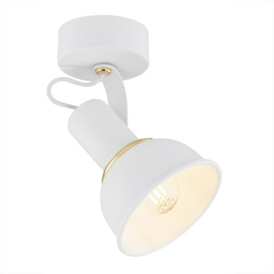 Luminosa Lighting Luminosa Twist Single Spotlight White StructureBrass Elements from B&Q