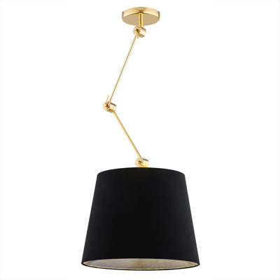 Luminosa Lighting Luminosa Zakyntos Plus Cylindrical Pendant Ceiling Light BlackBrass Steel from B&Q
