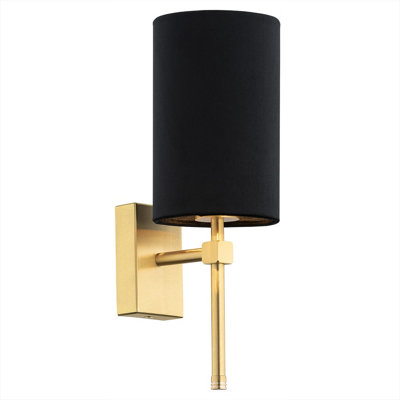 B&Q -  Luminosa Abruzzo Wall Lamp With Shade BlackBrushed Brass