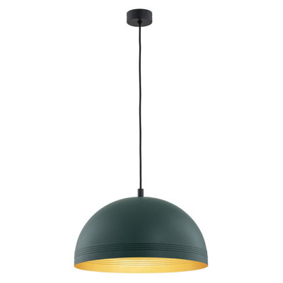 Luminosa Lighting Luminosa Bonita Dome Pendant Ceiling Light GreenGold Inside from B&Q