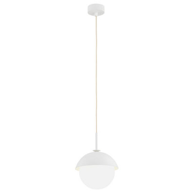 B&Q -  Luminosa Cappello Globe Pendant Ceiling Light Opal MattCream White