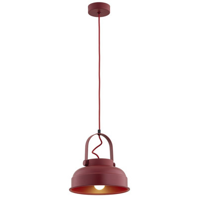 Luminosa Lighting Luminosa  Dome Pendant Ceiling Light Red from B&Q