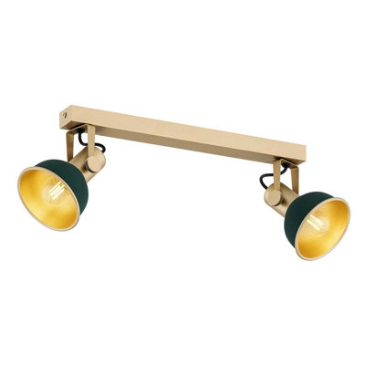 Luminosa Lighting Luminosa Lenora Twin Ceiling Spotlight GreenGold from B&Q