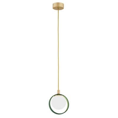 Luminosa Lighting Luminosa Saturnia Globe Pendant Ceiling Light Opal MattGreenGold