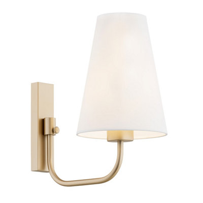 Luminosa Lighting Luminosa Safiano Wall Lamp With Shade WhiteGold