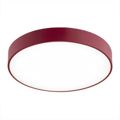 Luminosa Lighting Luminosa Tiamo Flush Ceiling Light Red 3500Lm 4000K from B&Q