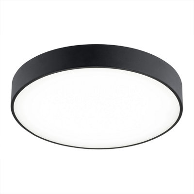 Luminosa Lighting Luminosa Tiamo Flush Ceiling Light Black 3500Lm 4000K from B&Q