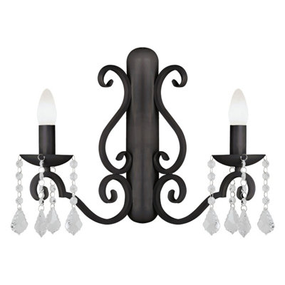 Luminosa Lighting Luminosa Diadema Candle Wall Lamp Black from B&Q