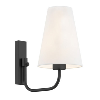 Luminosa Lighting Luminosa Safiano Wall Lamp With Shade WhiteBlack