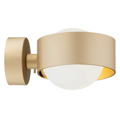 Netlighting Unisex Gold Massimo Plus Outdoor Globe Wall Lamp Opal Matt Ip44 - Image 3