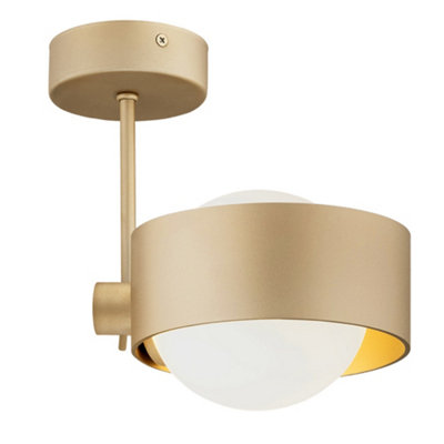 Luminosa Lighting Luminosa Massimo Plus Outdoor Globe Ceiling Light Opal MattGold Ip44 from B&Q
