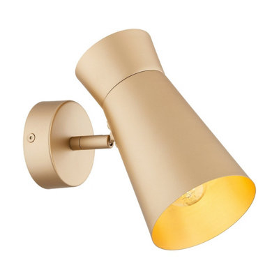 Luminosa Lighting Luminosa Lord Adjustable Single Spotlight Gold E14 from B&Q
