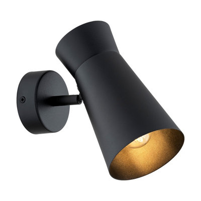 Luminosa Lighting Luminosa Lord Adjustable Single Spotlight Black Texture E14 from B&Q