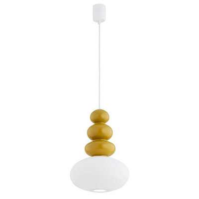 B&Q -  Luminosa Diego Globe Pendant Ceiling Light Honey Gloss Gu10