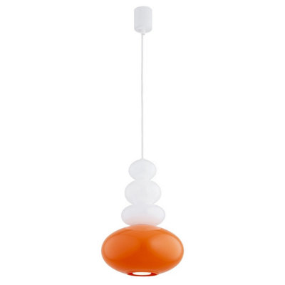 B&Q -  Luminosa Diego Globe Pendant Ceiling Light Juicy Orange Gloss Gu10