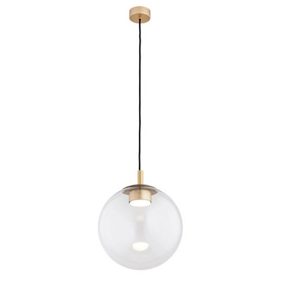 Luminosa Lighting Luminosa Sacramento Globe Pendant Ceiling Light TransparentGold Gx53