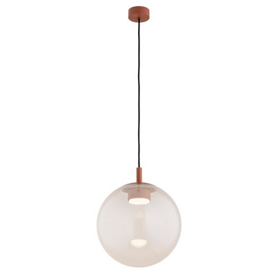 Luminosa Lighting Luminosa Sacramento Globe Pendant Ceiling Light Dirty Pink IridescentTerracotta Gx53