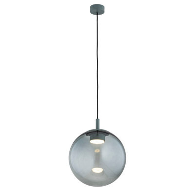Luminosa Lighting Luminosa Sacramento Globe Pendant Ceiling Light Smoky Green-GrayDark Bottle Green Gx53