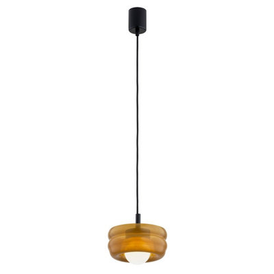 Luminosa Lighting Luminosa Tevo Slim Pendant Ceiling Light Opaque AmberOpal Matte G9