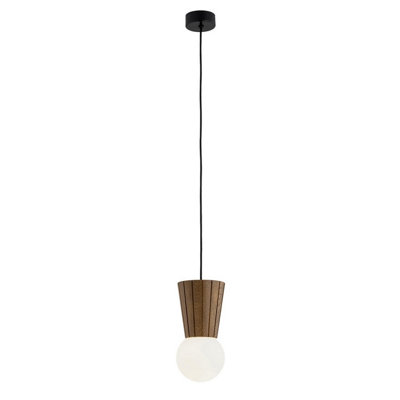 Luminosa Lighting Luminosa Volante Globe Pendant Ceiling Light Dark WoodDark Honey Oak G9Ip44 from B&Q
