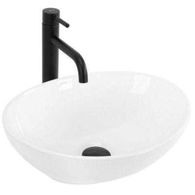 Countertop Washbasin Rea Sofia WhiteCeramic from B&Q